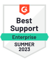 G2 Badge - Best Enterprise Support - Summer 2023 G2 Badge - Best Enterprise Support - Summer 2023