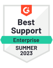 G2 Badge - Best Enterprise Support - Summer 2023