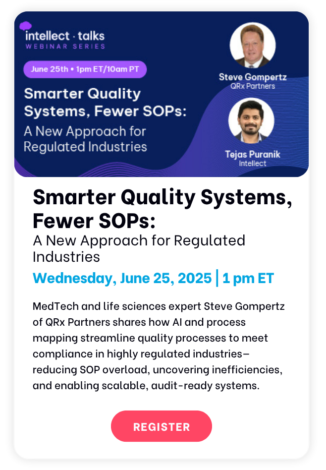 Webinar: Smarter Quality Systems: Fewer SOPs