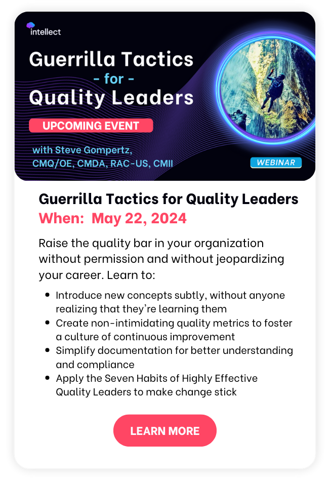 Guerrilla tactics for quality leaders