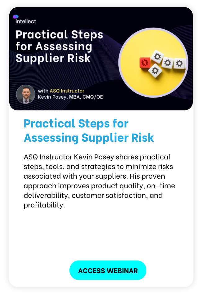 Assessing Supplier Risk Webinar with Kevin Posey